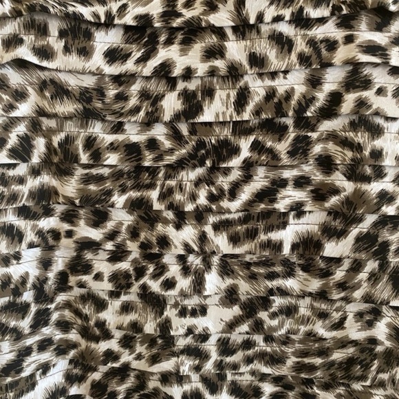 Adrianna Papell Womens Animal Print Size 4 Brown And Cream Pleated Sheath Dress - Picture 4 of 10